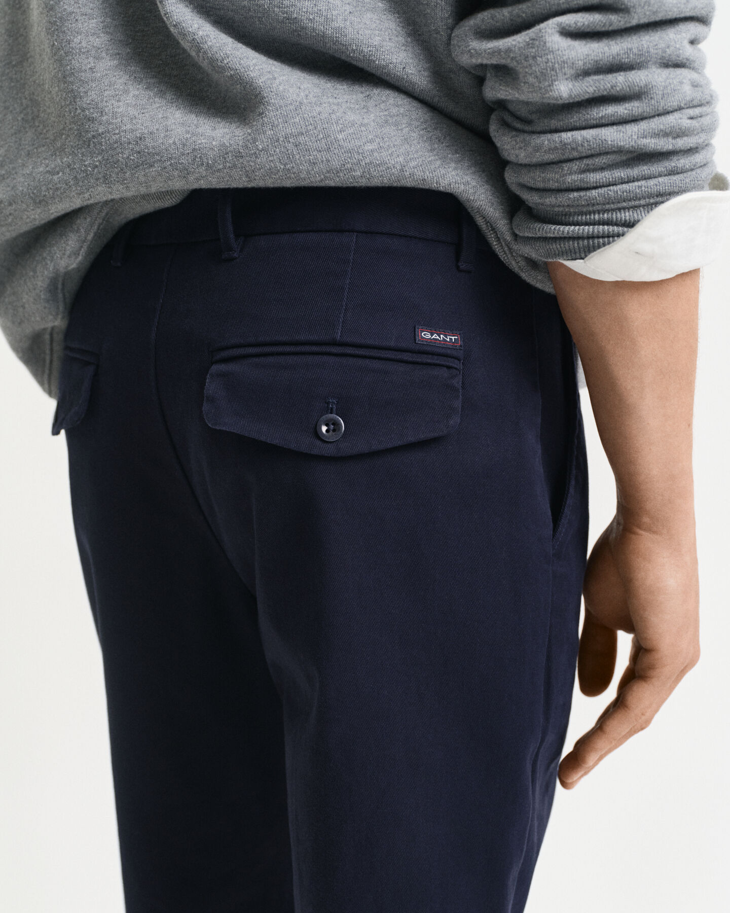 Slim Fit Tapered Cotton Twill Pants