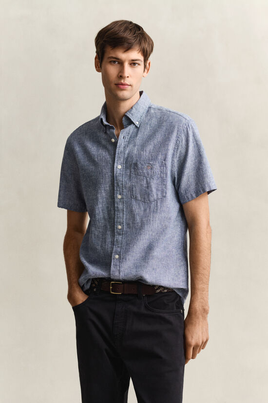Linen Blend Short Sleeve Shirt
