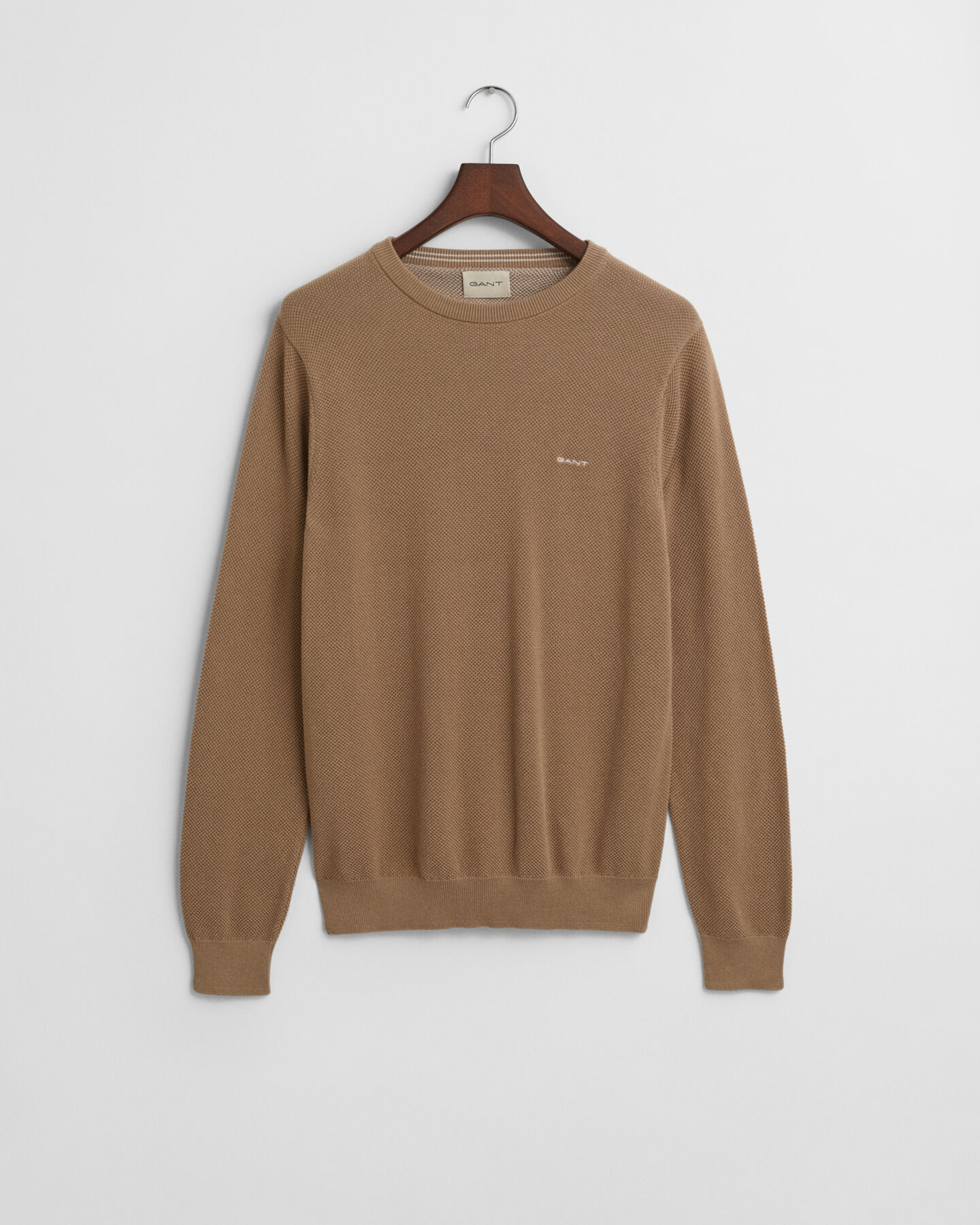 Cotton Piqué Crew Neck Sweater