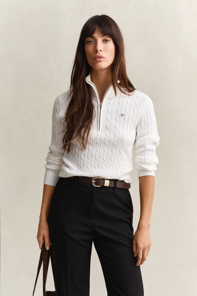 Cable Knit Half-Zip Sweater