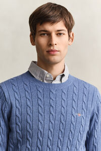 Cotton Cable Knit Crew Neck Sweater