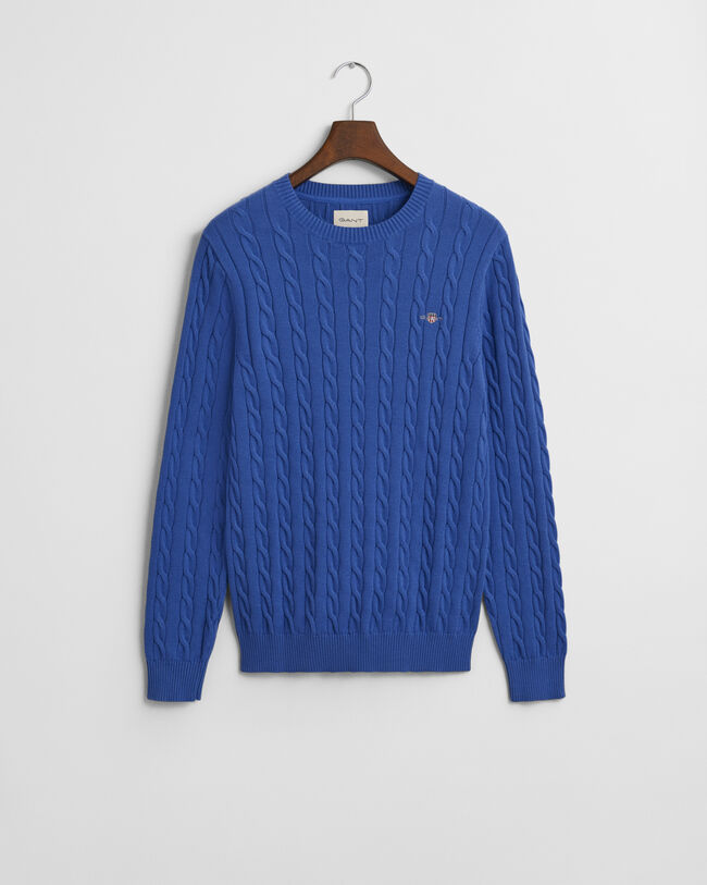 Cotton Cable Knit Crew Neck Sweater