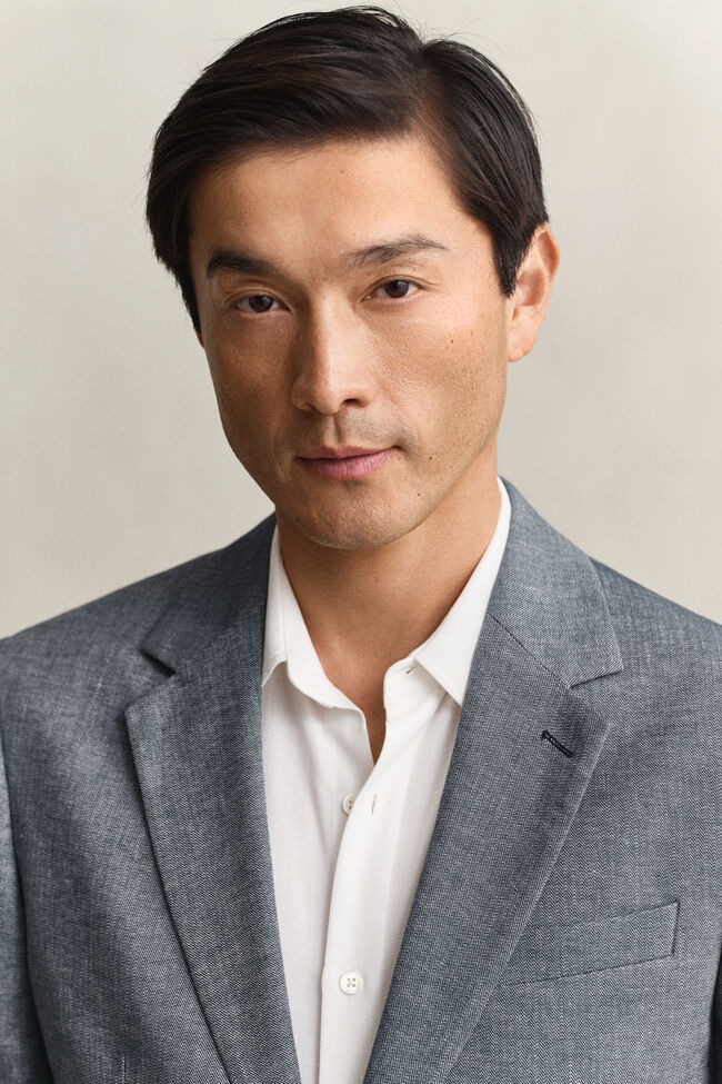 Indigo Herringbone Suit Jacket