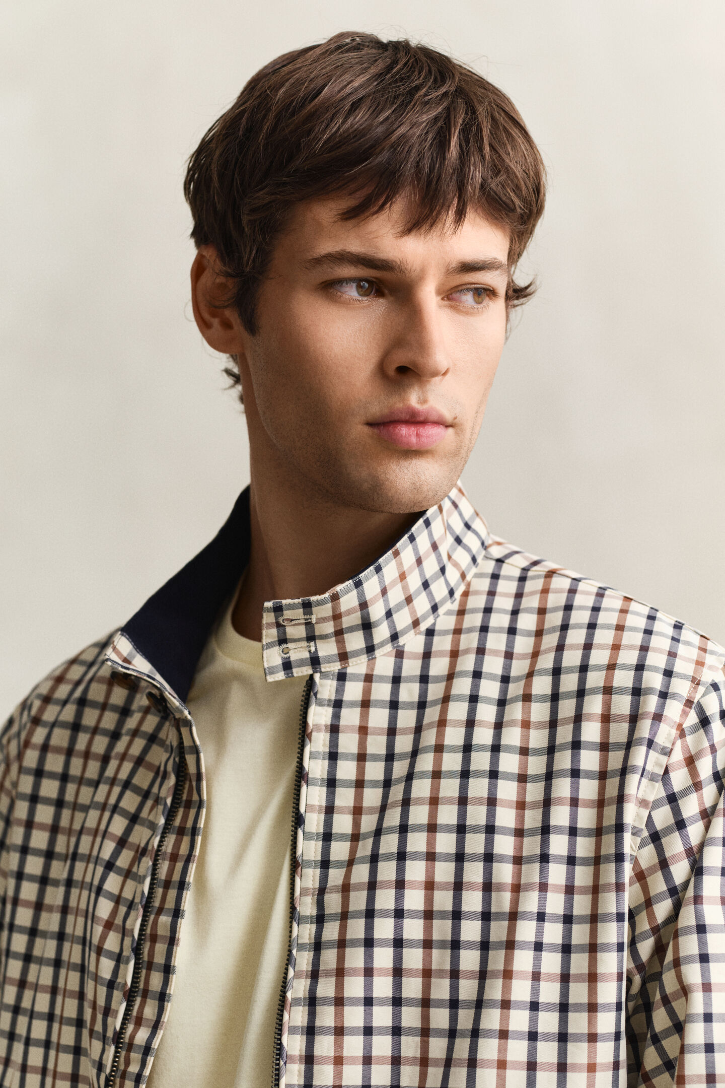 Cotton Blend Harrington Jacket