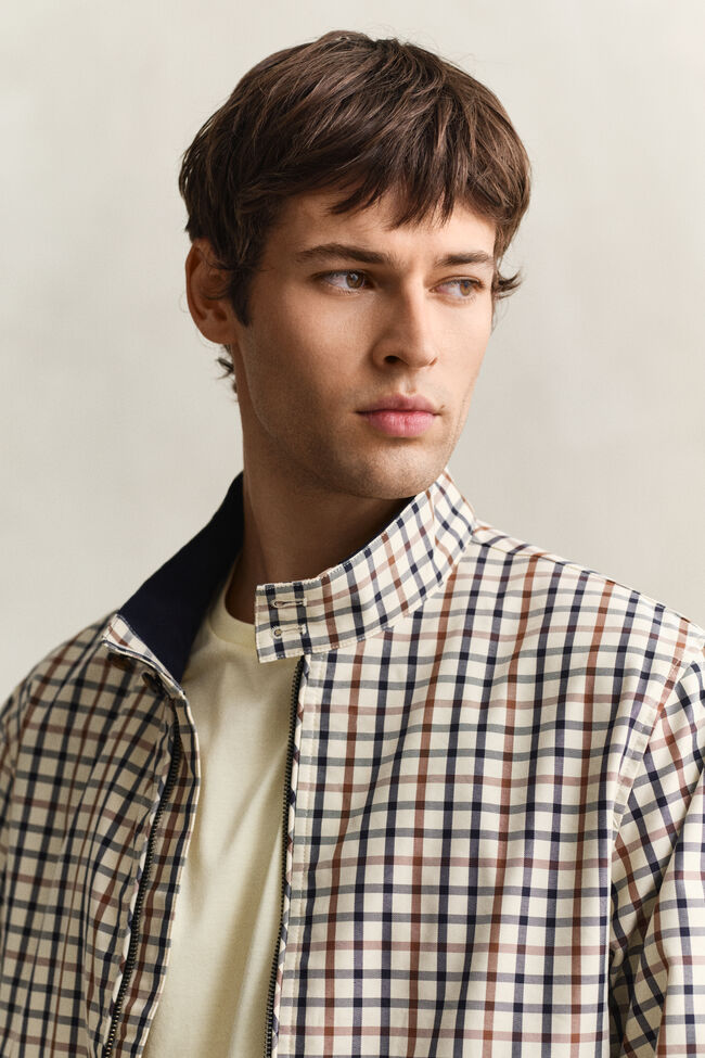 Cotton Blend Harrington Jacket