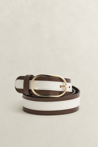 Striped Leather Belt