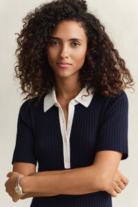 Rib Knit Polo Dress