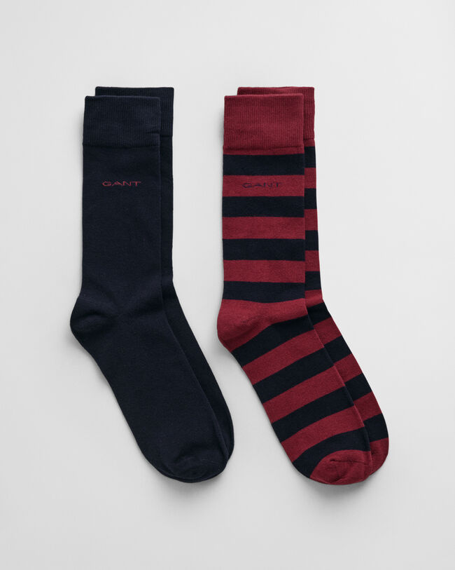 2-Pack Barstriped & Solid Socks