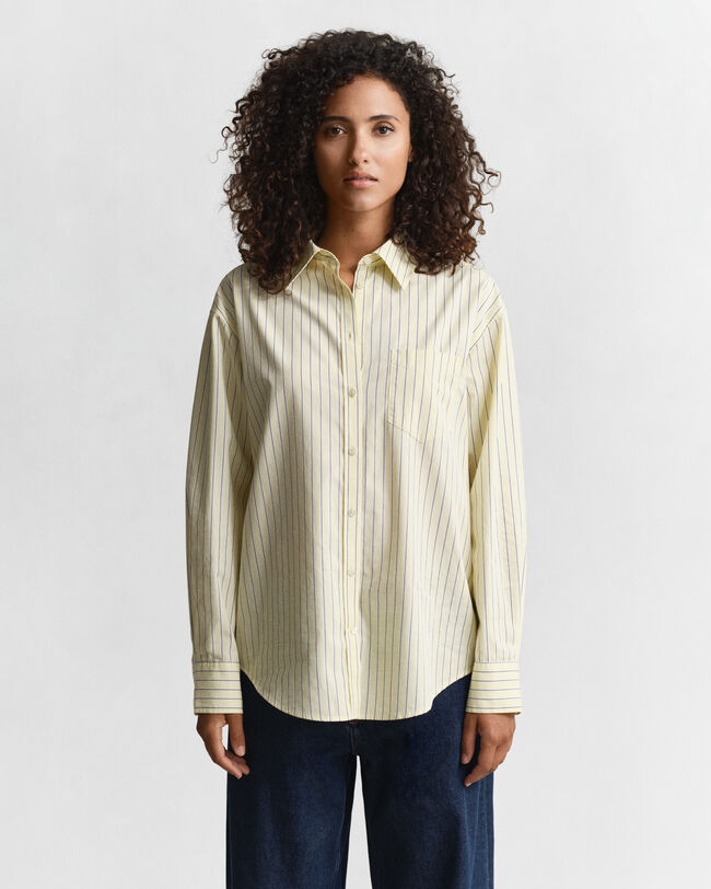 Relaxed Fit Striped Poplin Shirt