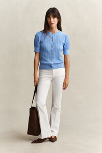 Cotton Cable Knit Cardigan