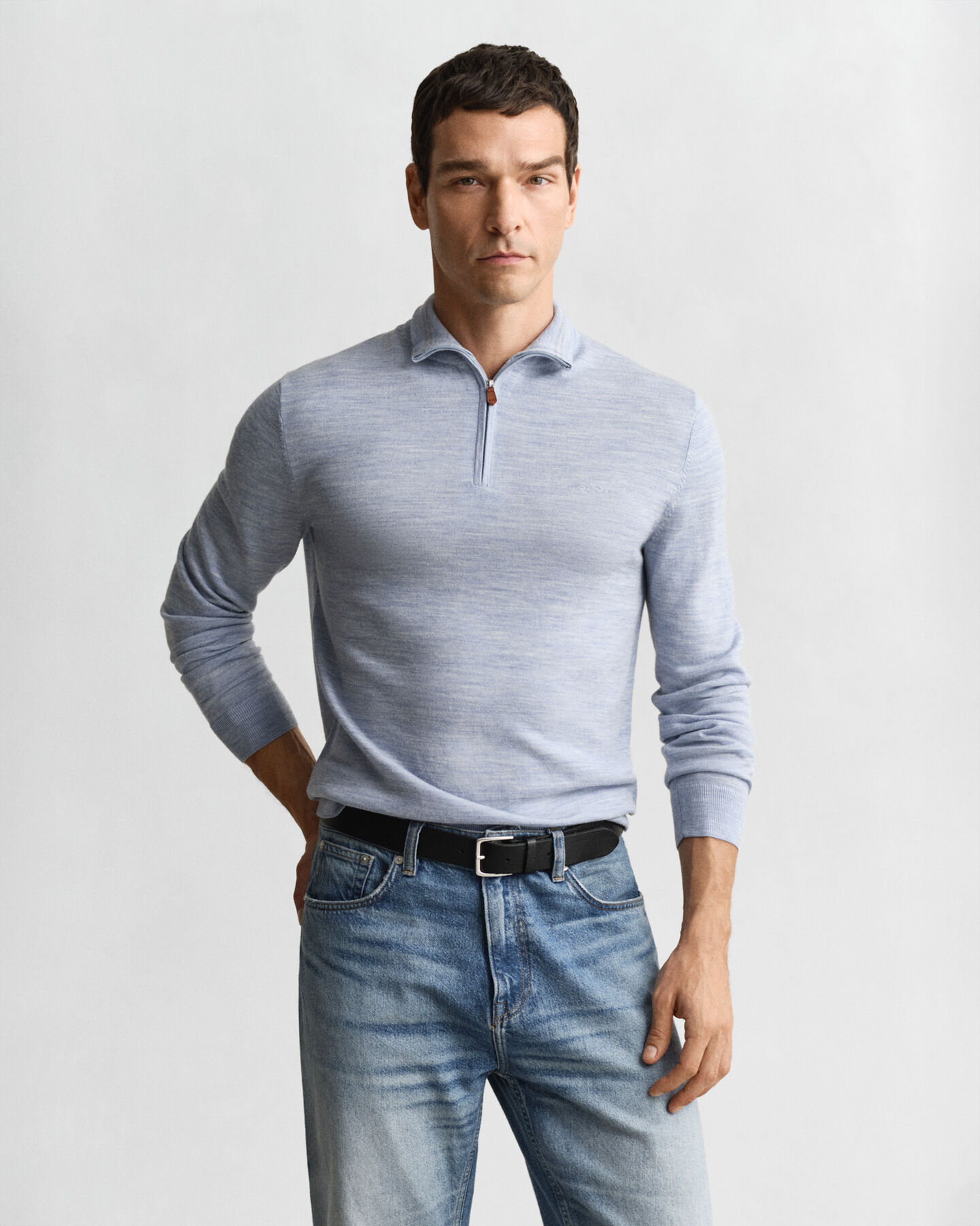 Extra Fine Merino Wool Half-Zip Sweater