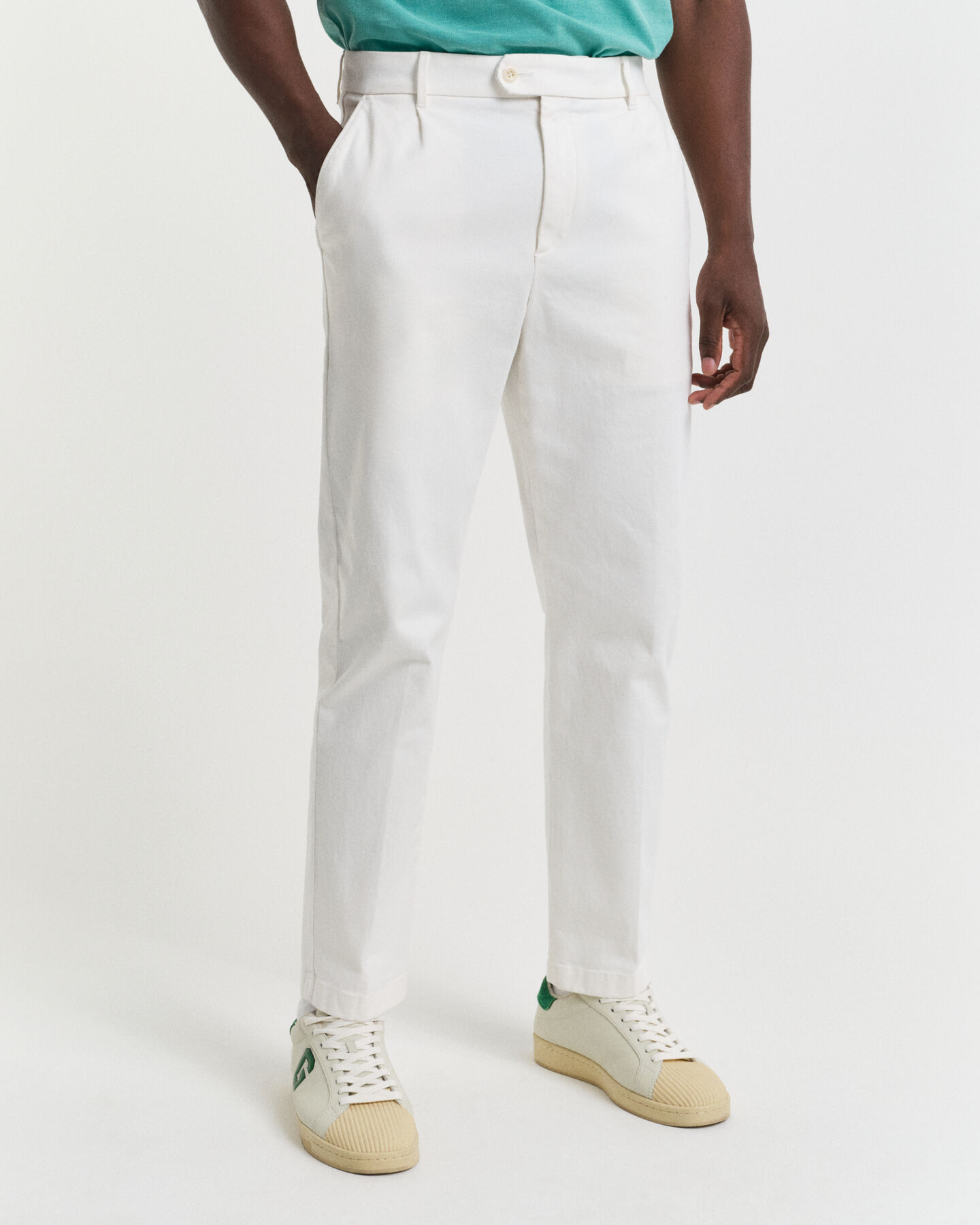 Slim Fit Tapered Cotton Twill Pants