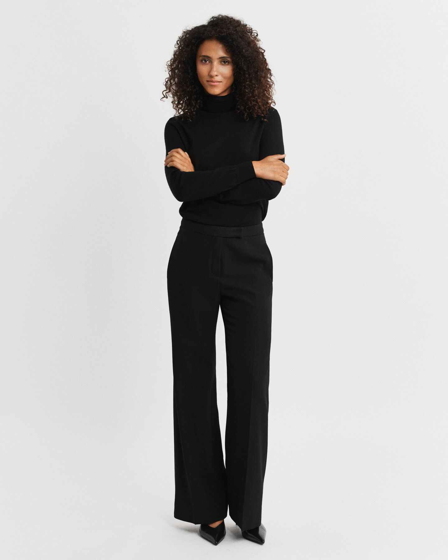Wool Blend Flared Tuxedo Pants