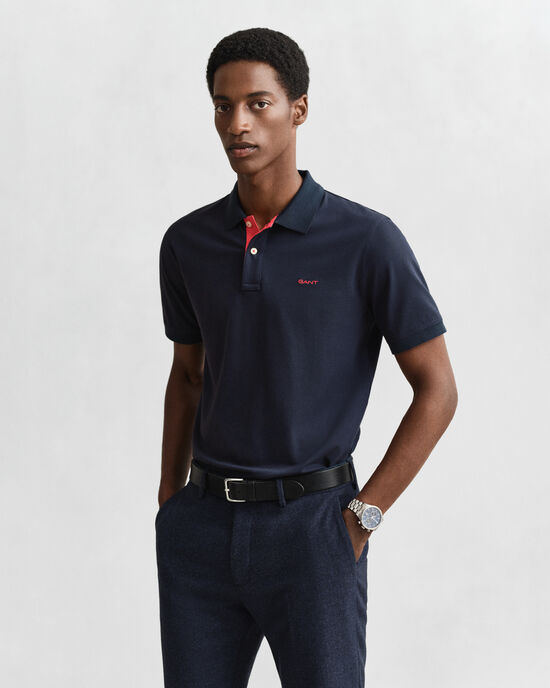 Contrast Piqu&eacute; Polo Shirt