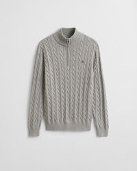 Cotton Cable Knit Half-Zip Sweater