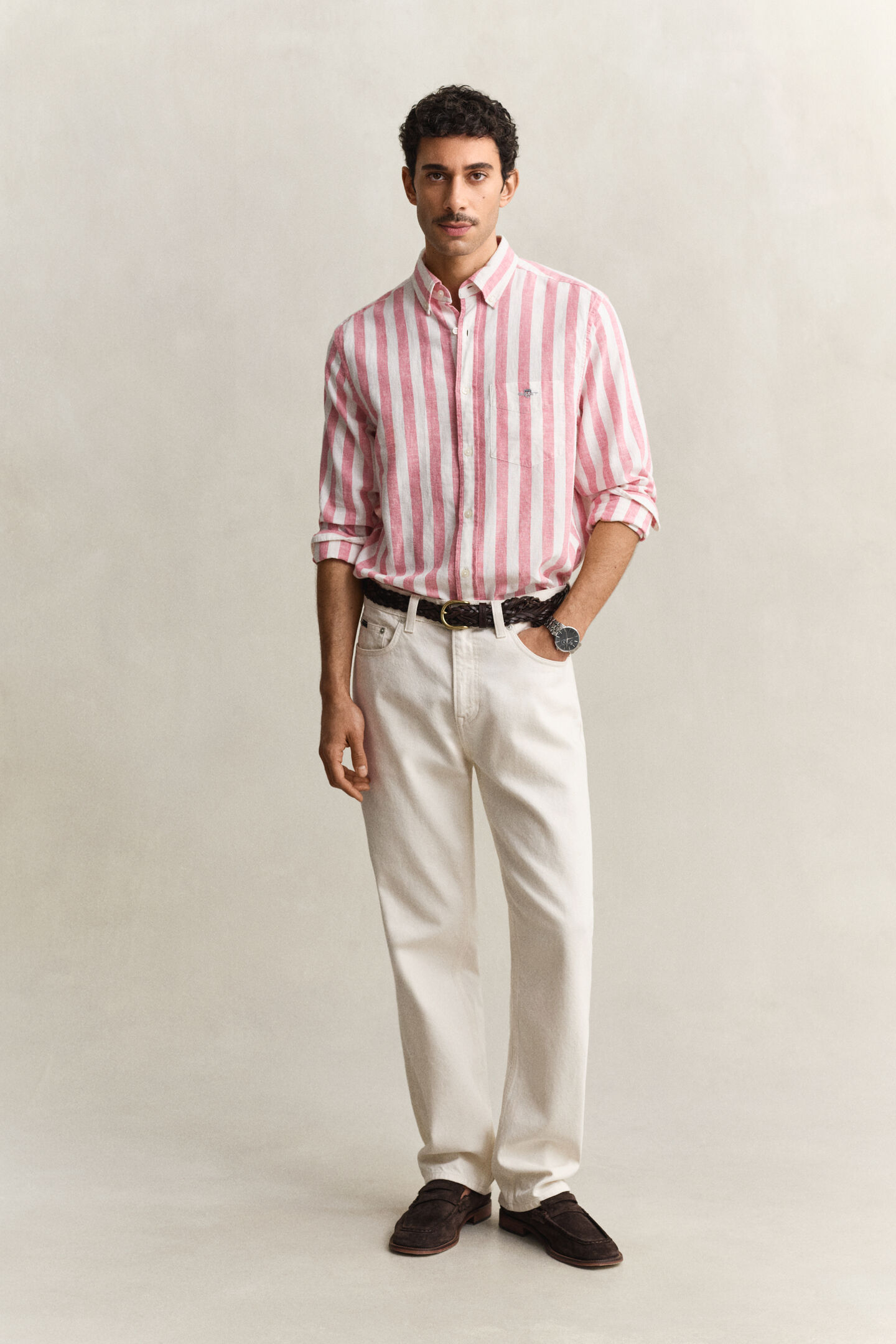Striped Linen Blend Shirt
