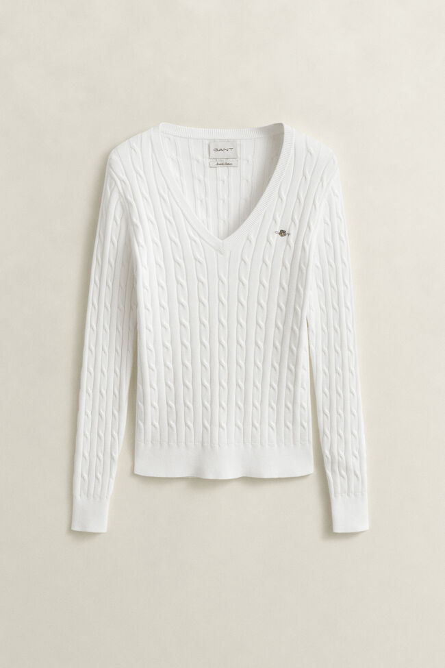Cable Knit V-Neck Sweater