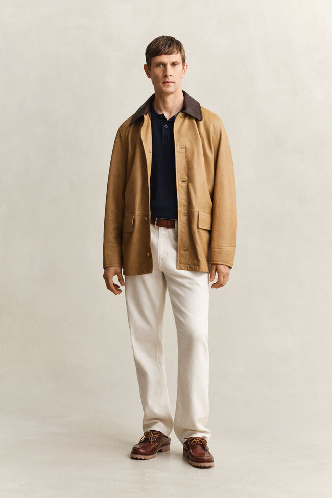 Textured Cotton Polo Sweater