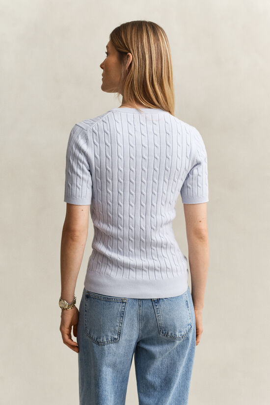 Cable Knit Short Sleeve Sweater