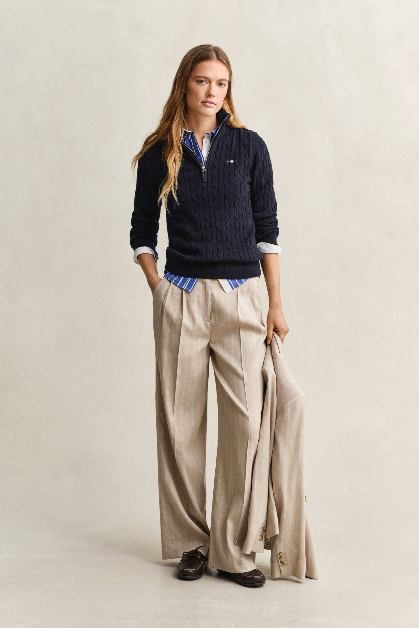 Cable Knit Half-Zip Sweater