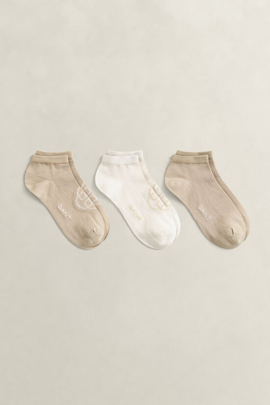 3-Pack Monogram & Solid Ankle Socks
