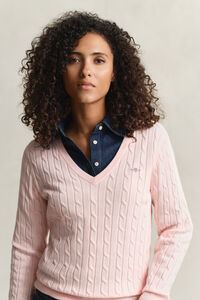 Cable Knit V-Neck Sweater