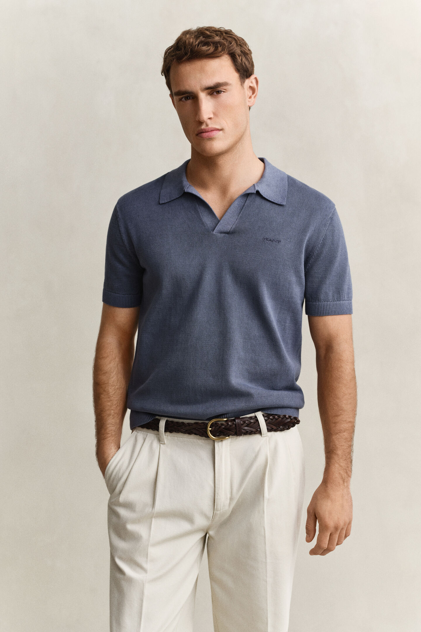 Sunfaded Polo Sweater