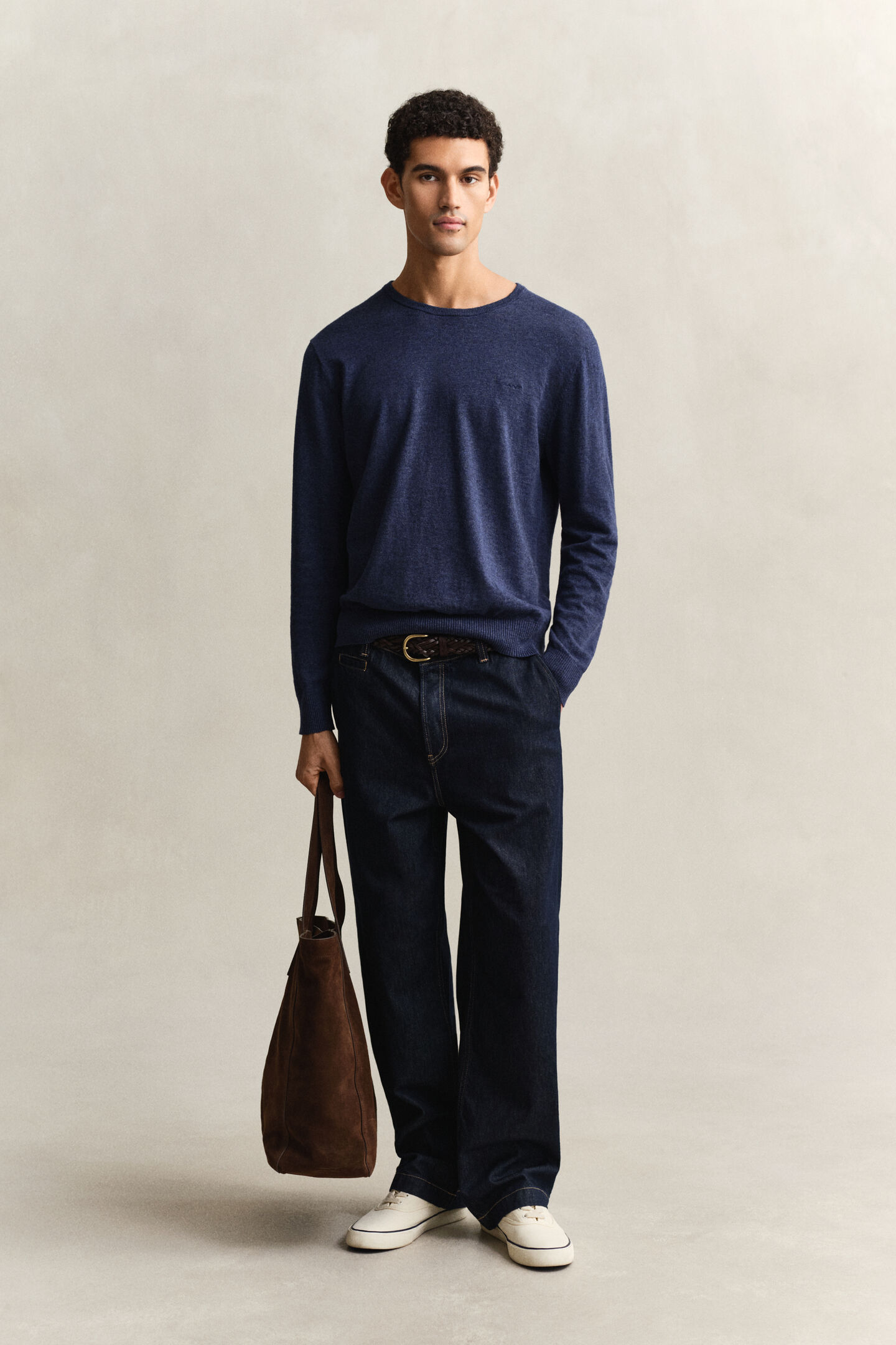 Slub Cotton Blend Sweater