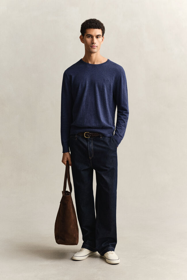 Slub Cotton Blend Sweater