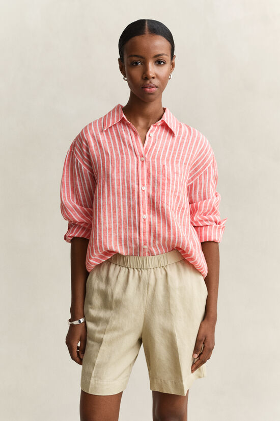 Relaxed Fit Striped Linen Shirt