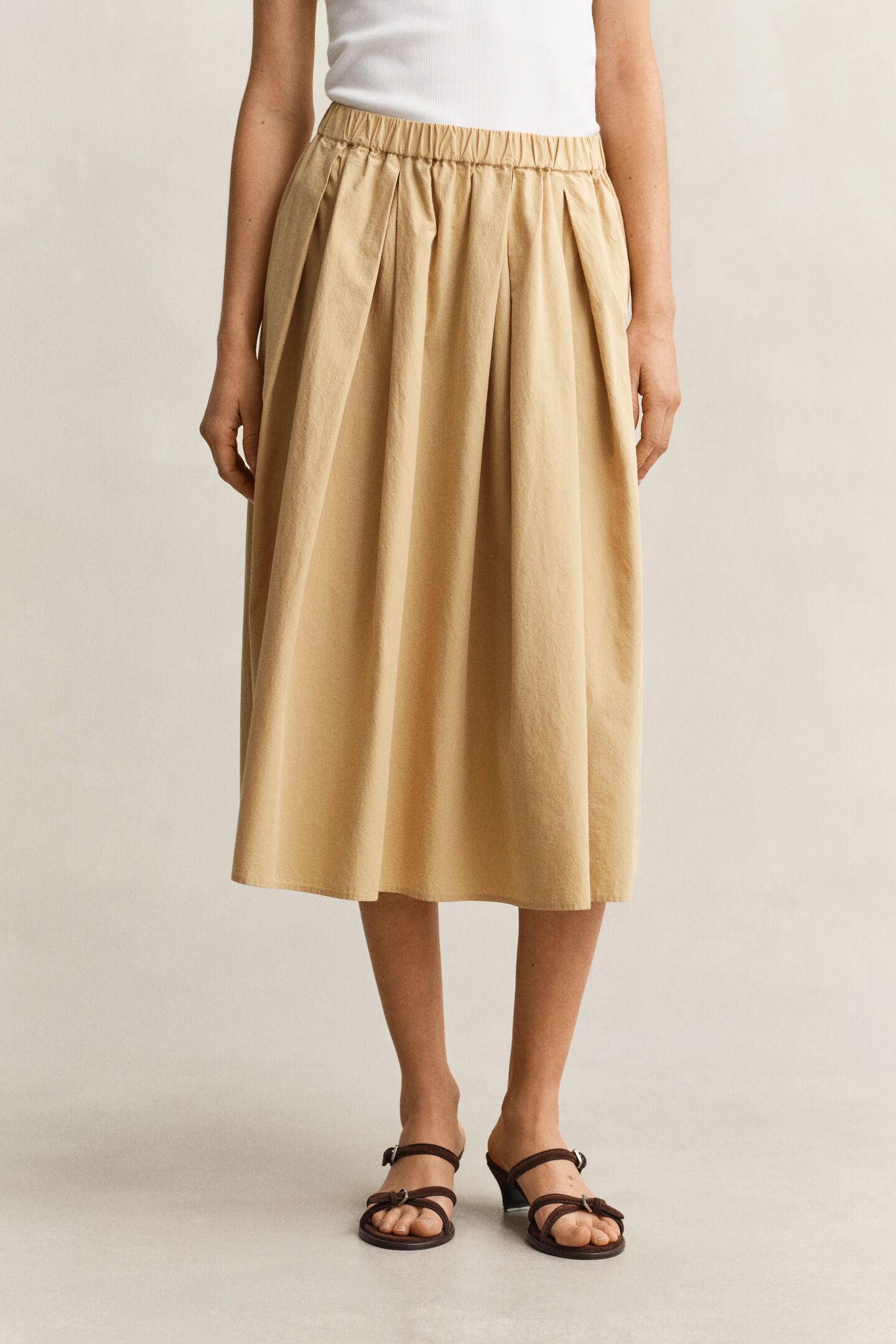 Poplin Midi Skirt