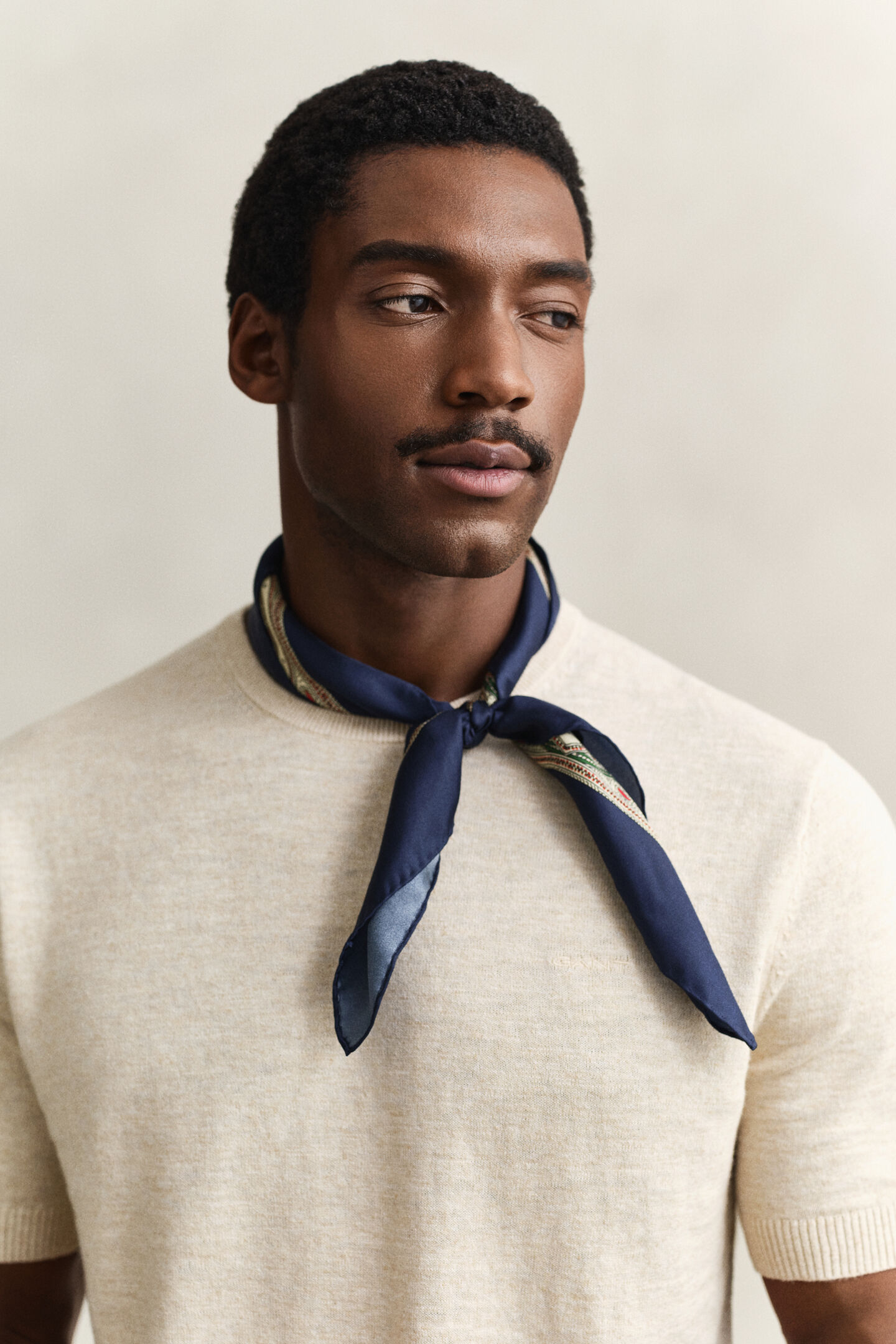 Slub Cotton Blend Short Sleeve Sweater