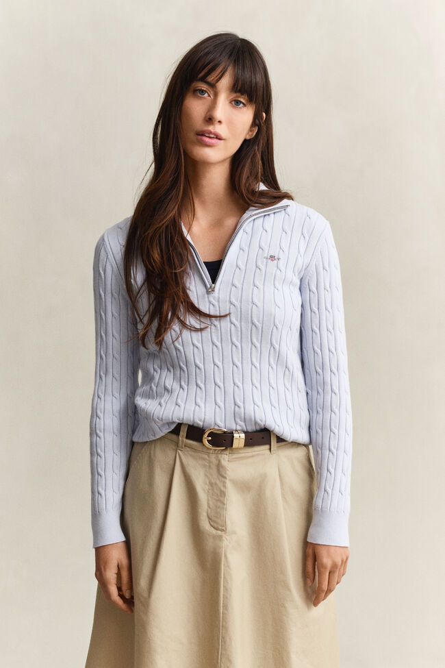 Cable Knit Half-Zip Sweater