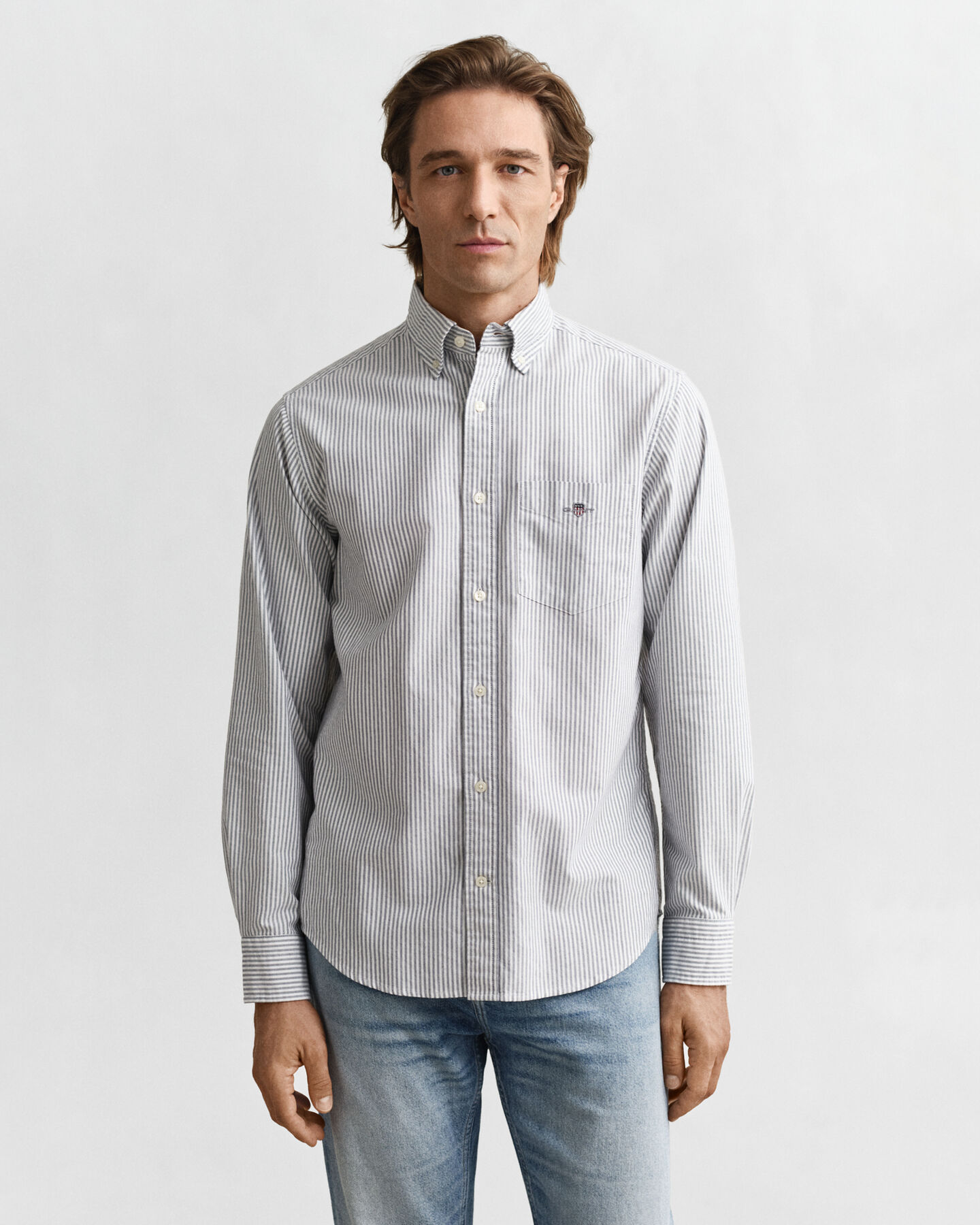 Regular Fit Banker Stripe Classic Oxford Shirt