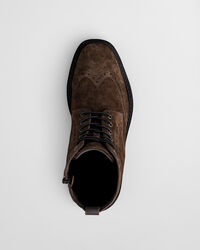 Boggar Suede Brogue Lace-Up Boots