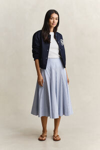 Striped Cotton Midi Skirt