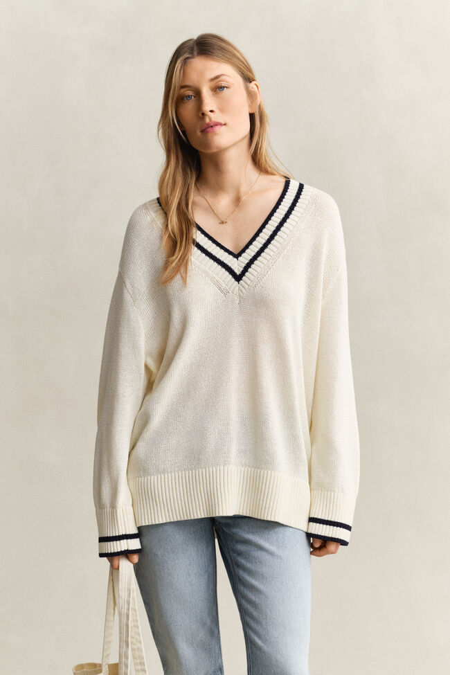 Cotton V-Neck Sweater