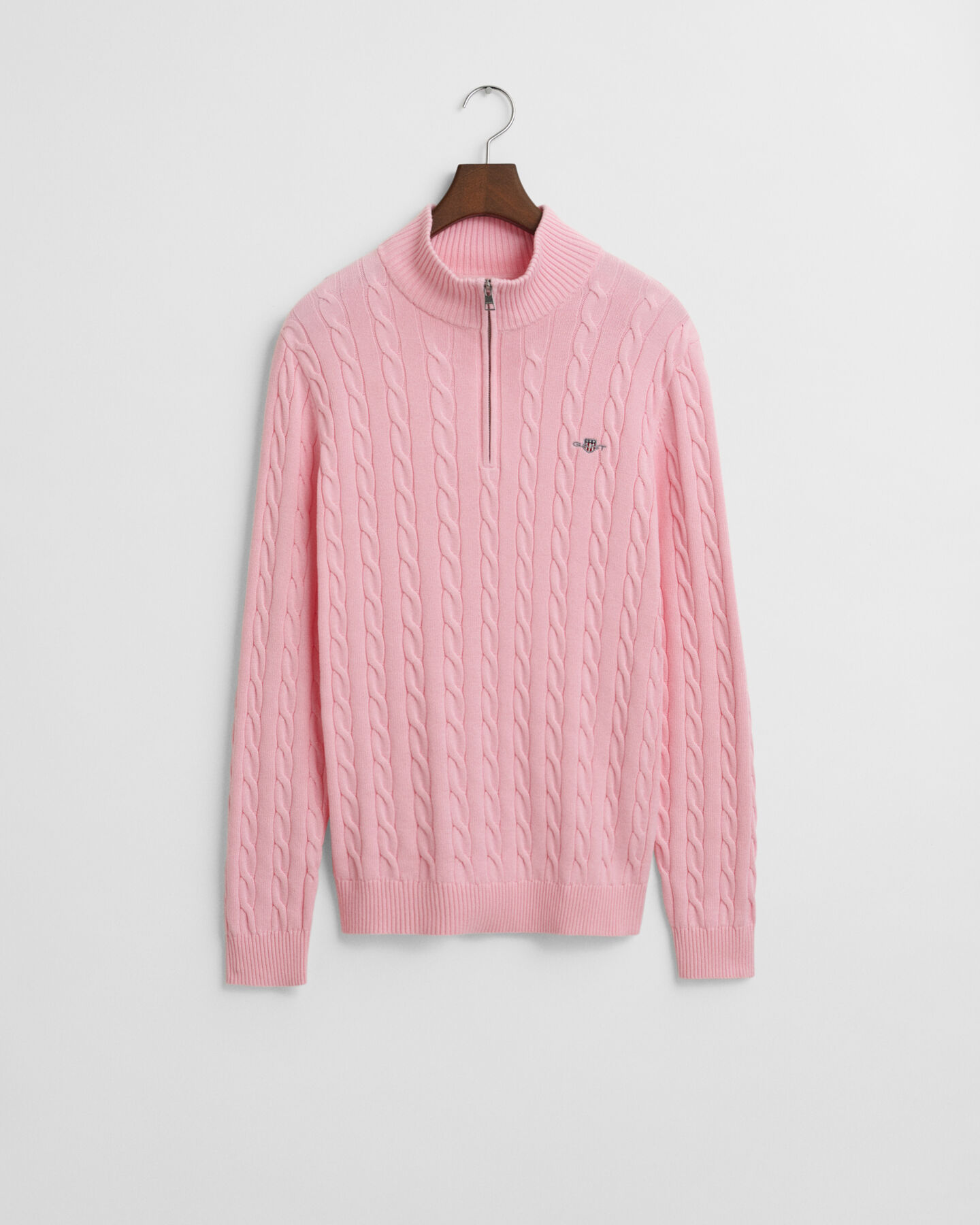 Cotton Cable Knit Half-Zip Sweater