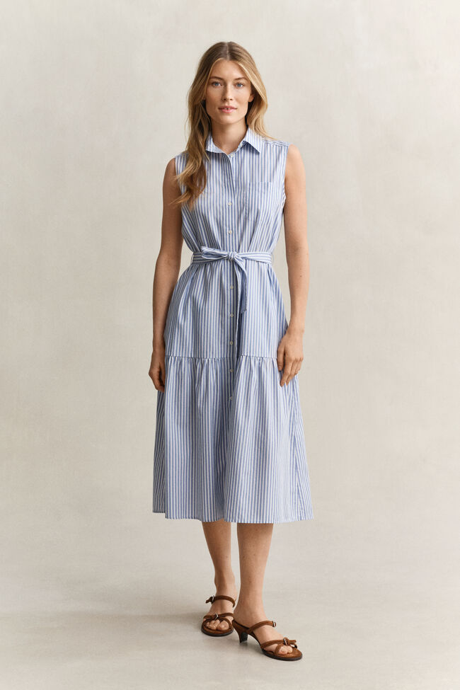 Sleeveless Striped Cotton Dress