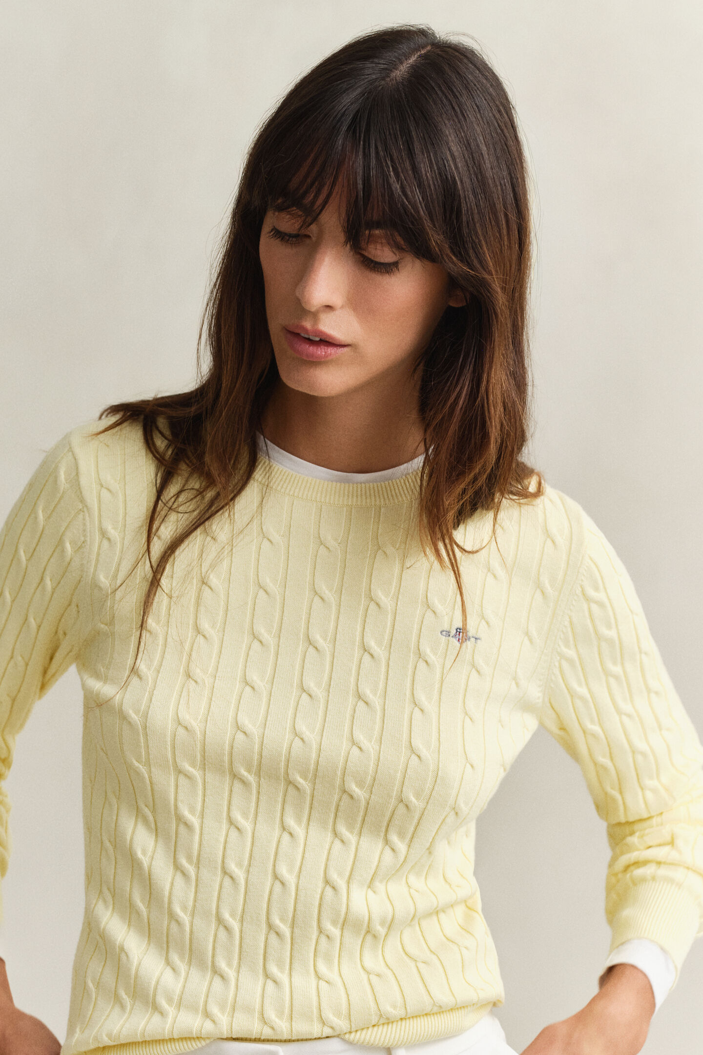 Cable Knit Crew Neck Sweater