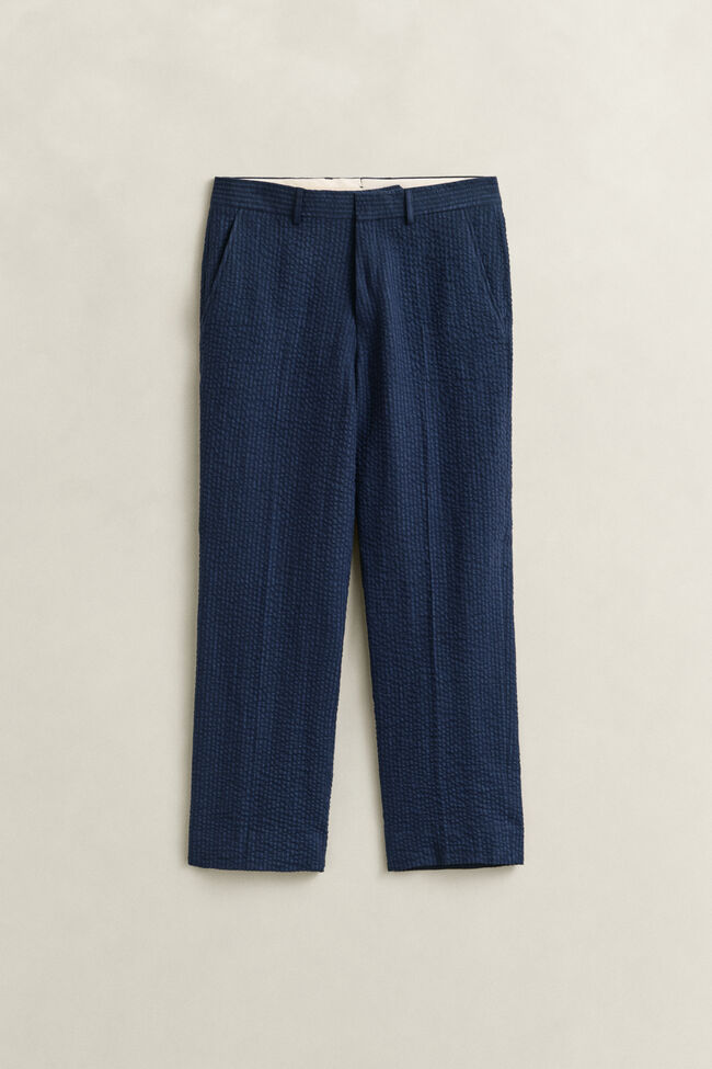 Indigo Seersucker Suit Pants