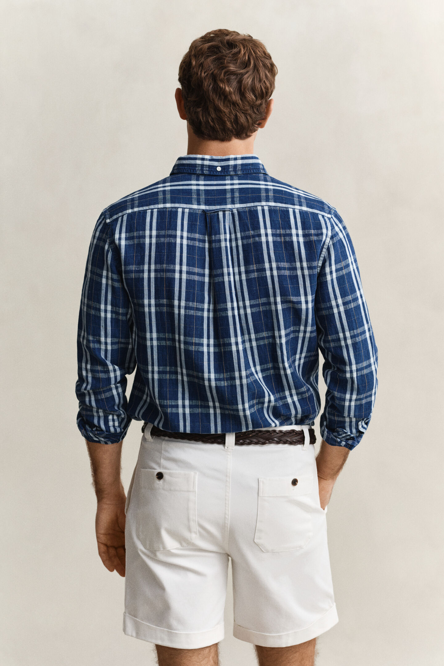 Cotton Linen Checked Shirt