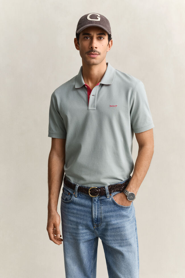 Contrast Piqu&eacute; Polo Shirt