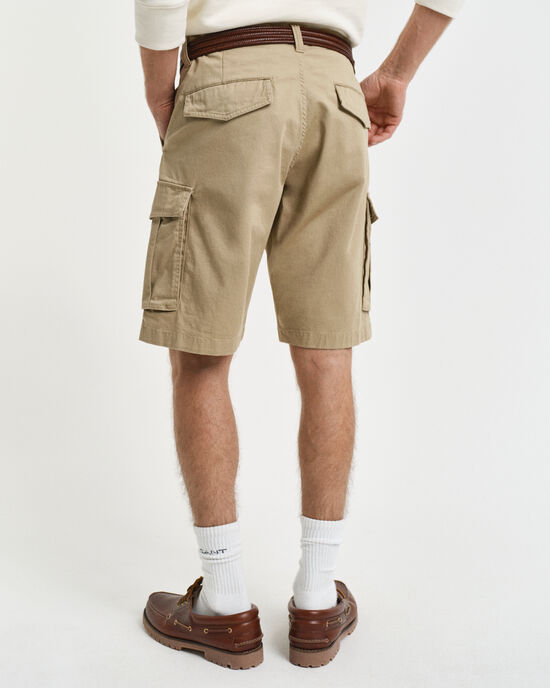 Relaxed Fit Twill Cargo Shorts