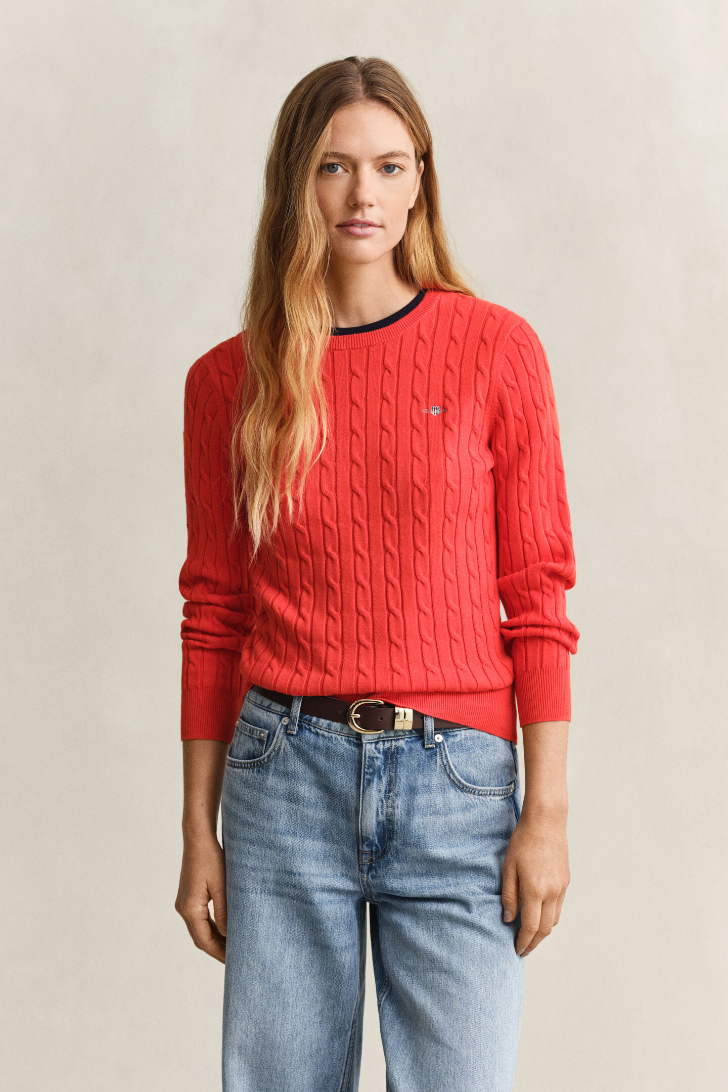 Cable Knit Crew Neck Sweater