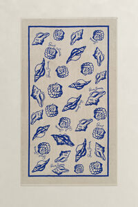 Seashell Print Beach Towel