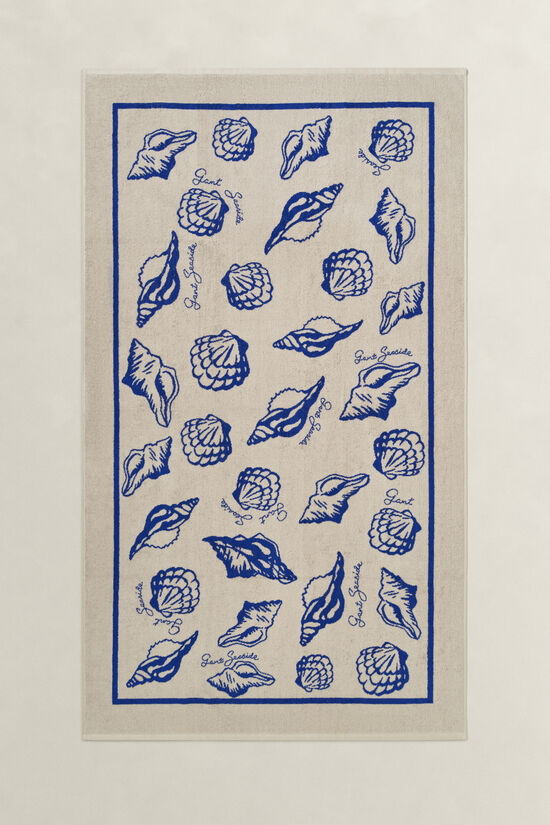 Seashell Print Beach Towel