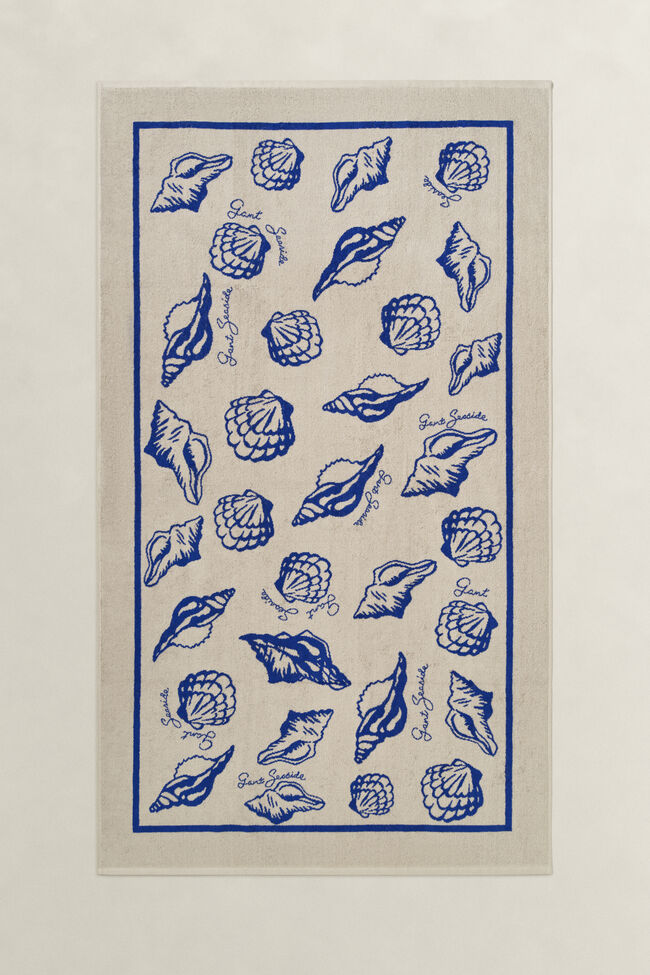 Seashell Print Beach Towel