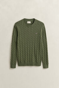 Cotton Cable Knit Crew Neck Sweater