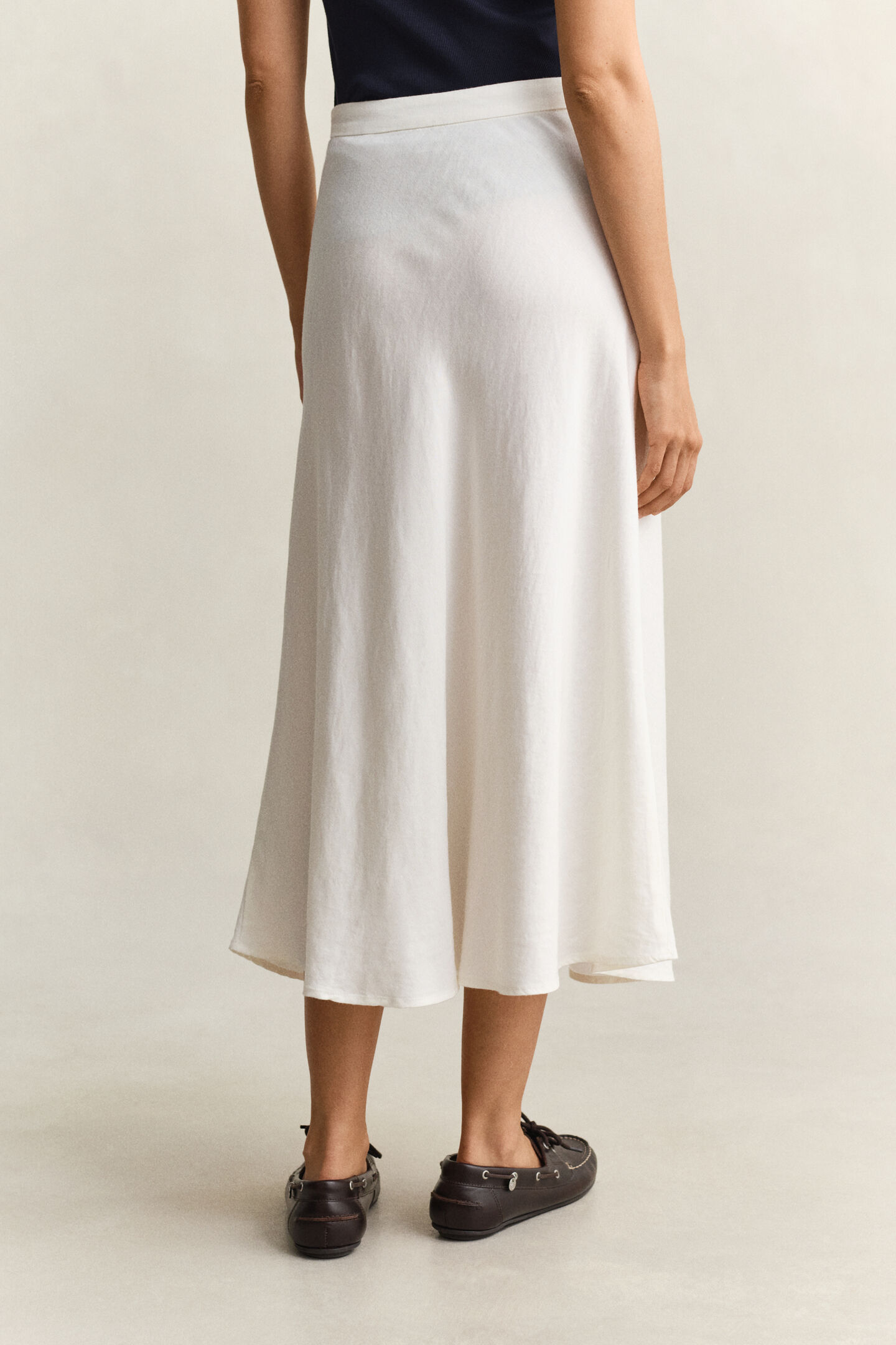 Flared Linen Blend Skirt
